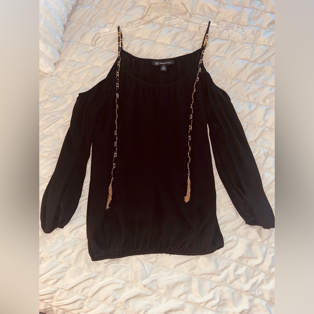 Black Cold Shoulder Blouse
